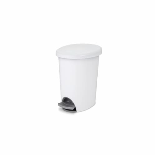 STERILITE 2.6 GALLON ULTRA STEP-ON WASTEBASKET - WHITE Perspective: front