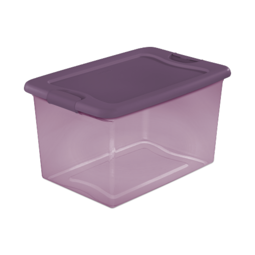 Sterilite 32qt Clear View Storage Bin with Latch Purple