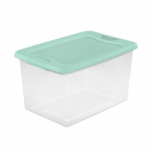 Sterilite 64 Quart Crisp Green Latching Box Perspective: front