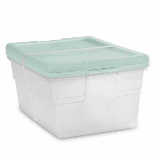 Sterilite Storage Bin - Mindful Mint Perspective: front