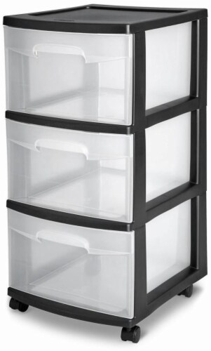 Fred Meyer Sterilite Basic 3 Drawer Cart Black 1 Count
