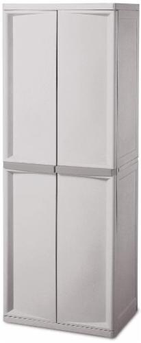 Sterilite 4-Shelf Cabinet - Light Platinum Perspective: front