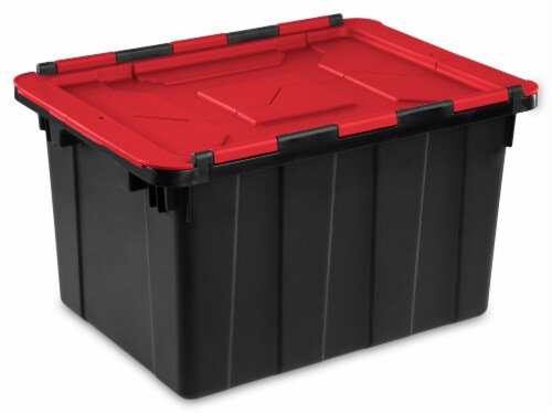 Sterilite Hinged Lid Industrial Tote Perspective: front