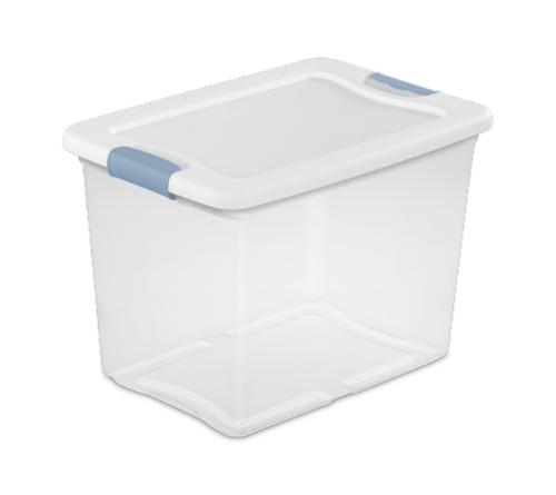 Sterilite 20 Qt. Clear Plastic Storage Box with White Lid 