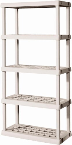 Sterilite 5-Tier Shelving Unit - Light Platinum Perspective: front