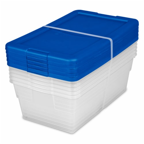 Sterilite Storage Boxes - Blue/Clear Perspective: front