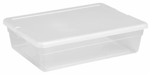 Sterilite 28 Quart Clear/White Storage Box, 28 - Food and Drug
