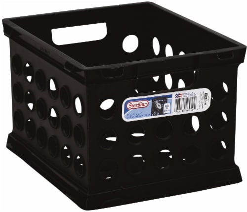 Sterilite Mini Storage Crate - Black Perspective: front