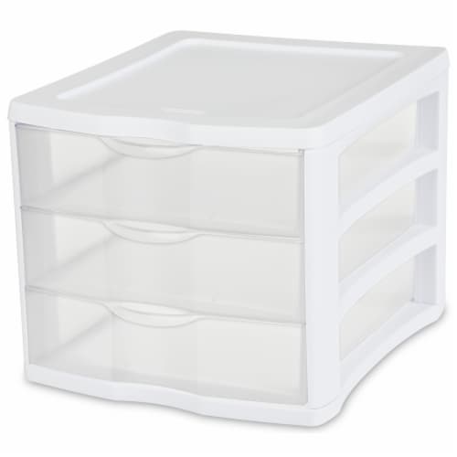 Sterilite ClearView 3-Drawer Countertop Unit - White/Clear, 13.5 x 11 x 9.6  in - Kroger