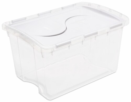 Sterilite Storage Box with Hinged Lid - Clear Perspective: front