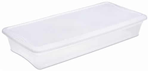 Sterilite Underbed Storage Box with Lid - Clear/White, 41 qt - Kroger