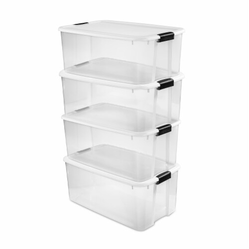 Large Stackable Storage Totes - 4 Pack