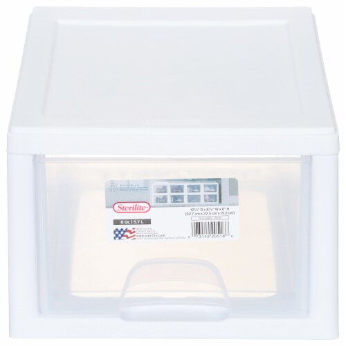 Sterilite® Small Storage Drawer - White Perspective: front