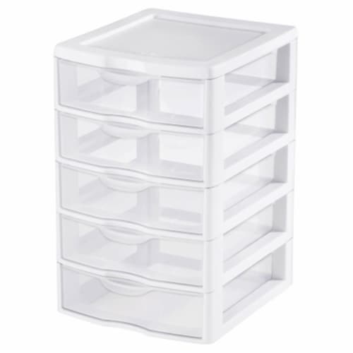 Sterilite ClearView Small 5-Drawer Organizer - White/Clear, 1 ct