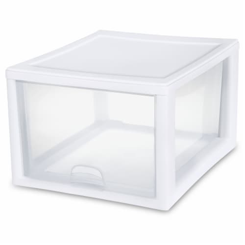 Sterilite Stacking Drawer - White Perspective: front
