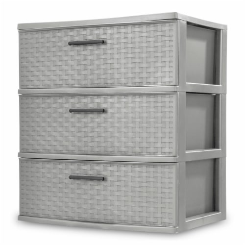 Sterilite 3 Drawer Wide Weave Storage Tower Cement 1 Ct Kroger