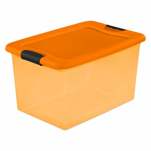 Sterilite 18 Gallon Storage Tote - Orange / Black, 18 gal - Pay