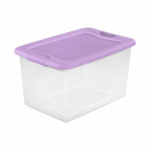 Sterilite Purple 64 Qt Latching Plastic Storage Box Container Tote