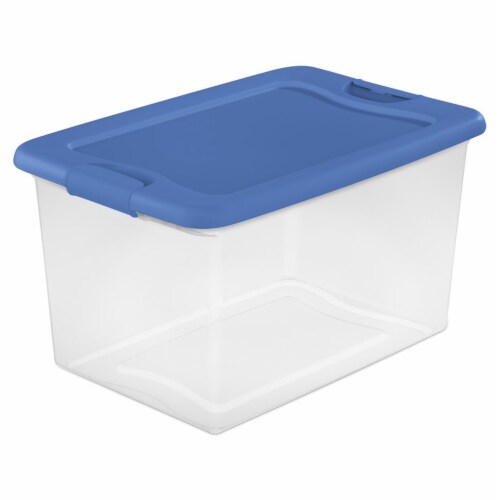 Sterilite 64 qt. Latching Box Plastic, Blue Tint