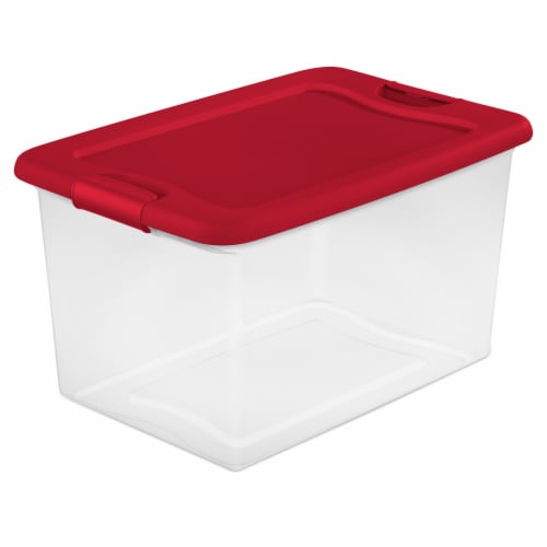 Sterilite 32qt Clear View Storage Bin with Latch Purple