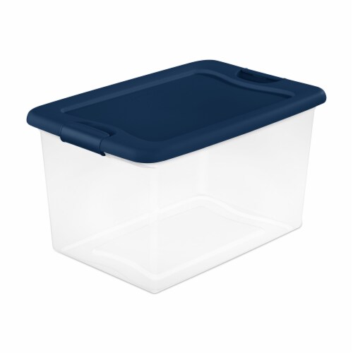 Sterilite 64 Qt Latching Plastic Storage Container Tote, Crisp