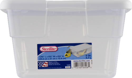 Sterilite Storage Box with Lid - White/Clear, 16 qt - Kroger