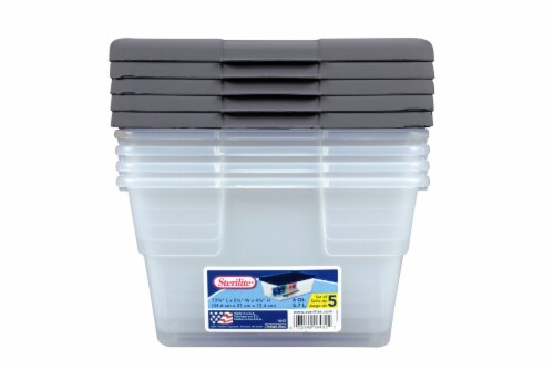 Sterilite 6 Quart Storage Boxes - Hazelwood/Clear Perspective: front