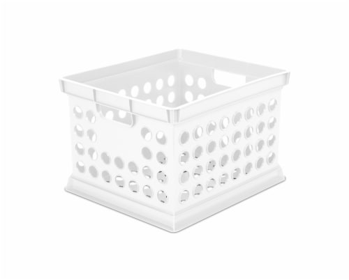 Sterilite® White Storage Crate Perspective: front