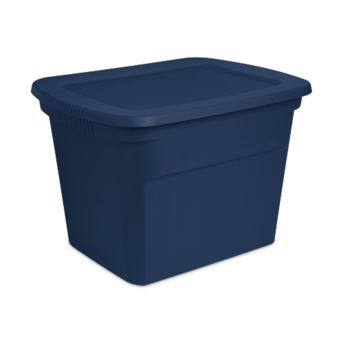 Sterilite 18 Gallon Storage Box - Marine Blue Perspective: front