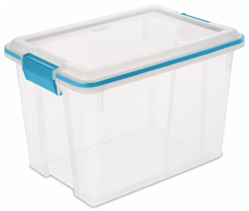 Sterilite ShowOffs Large Storage Box with Lid - Clear/Aqua Blue, 1 ct - QFC