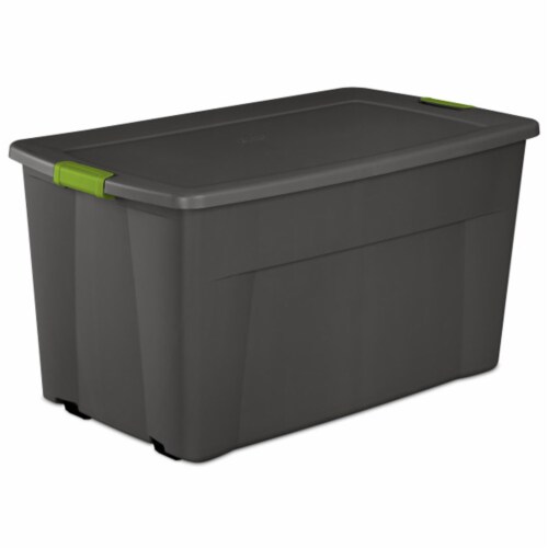 Sterilite Large 45 Gal Wheeled Latching Storage Tote Boxes, Gray/Green (4  Pack), 1 Piece - Kroger