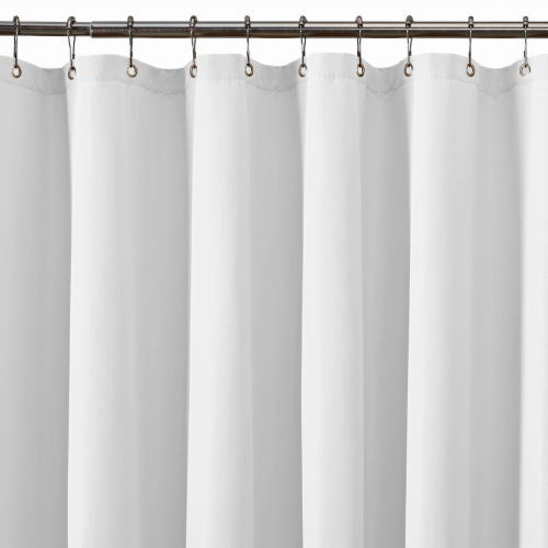 Everyday Living Waterproof Fabric Shower Liner - White Perspective: front