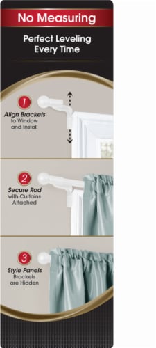 Maytex Mills Smart Rods White Drapery Rod Perspective: front