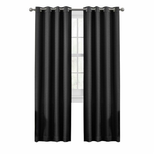 Maytex Sheridan Smart Curtain Ultimate Light Blocker - Black Perspective: front