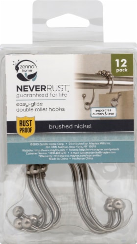 Zenna Home 12-Pack Nickel Double Shower Hooks Zenna Home 12-Pack Nickel Double Shower Hooks