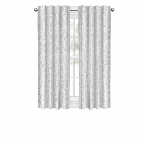 Maytex Mills Everly Easy Hang Curtain with Hooks - Silver Perspective: front