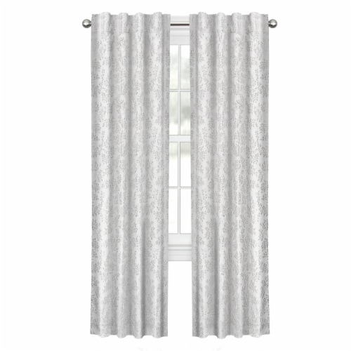Maytex Mills Everly Easy Hang Curtain with Hooks - Silver Perspective: front