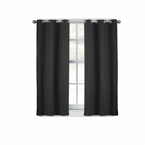 Maytex Mills Larson Easy Hang Curtains - Black Perspective: front
