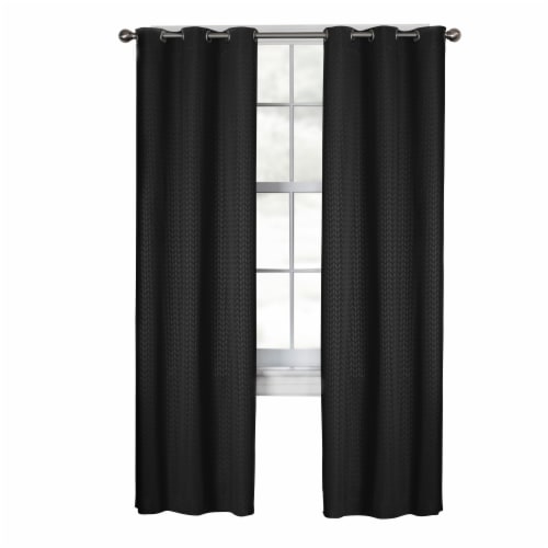 Maytex Mills Larson Easy Hang Curtains - Black Perspective: front