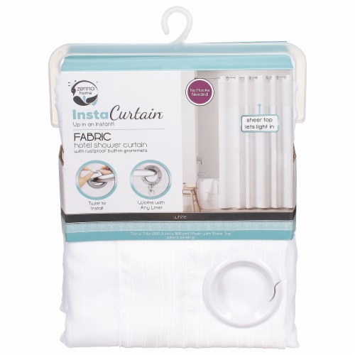 Maytex Mills Instacurtain Kadin with a View Shower Curtain - White Perspective: front