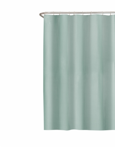 Maytex Mills Luxe Waffle Shower Curtain - Blue Perspective: front