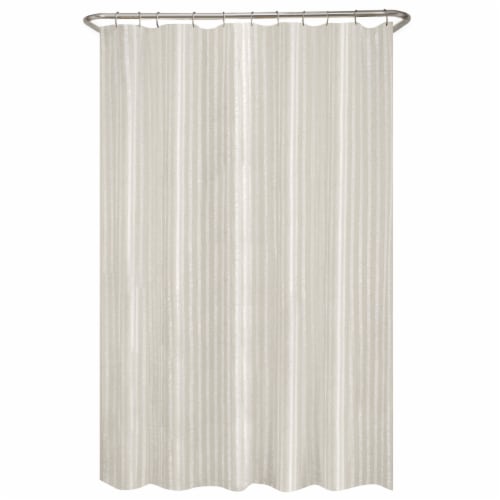 Zenna Home Fabric Shower Curtain - Linen Stripe Perspective: front