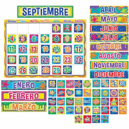 Eureka EU-847048 Color My World Spanish Calendar Bulletin Board Sets Perspective: front