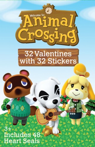 Nintendo Animal Crossing Valentine's Day Cards with Stickers Perspective: front