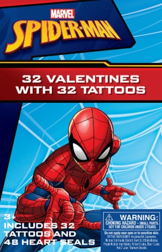 Paper Magic Spider-Man Valentines with Tattoos Perspective: front