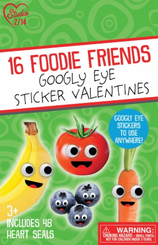 Paper Magic Fruits & Veggies Googly Eye Valentines Perspective: front