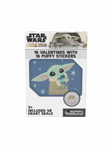 Paper Magic Valentine's Exchange Cards Star Wars Puffy Stickers Perspective: front
