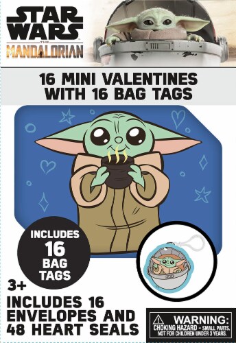 Star Wars The Mandalorian Grogu Valentine's Bag Tags Perspective: front