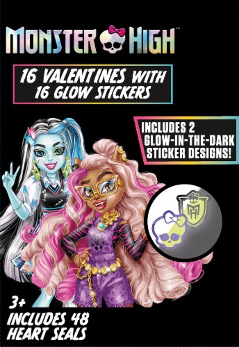 Monster High Valentine's Glow Stickers & Cards Perspective: front