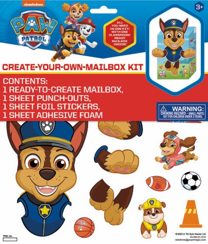 Paper Magic Paw Patrol Create-Your-Own-Mailbox Sticker Kit Perspective: front